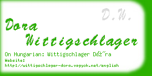 dora wittigschlager business card